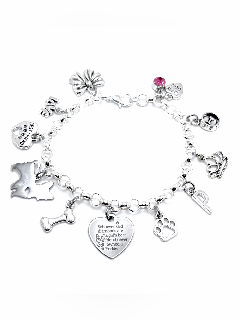 Yorkie Dog Charm Bracelet Yorkshire Terrier